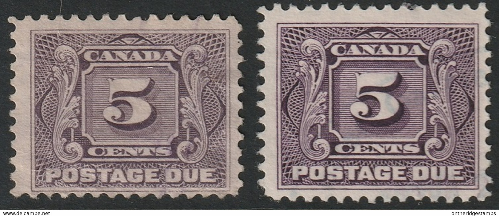 Canada 1906 Sc J4,J4c Mi P4 Yt Taxe 3 Postage Due Used Both Shades - Port Dû (Taxe)