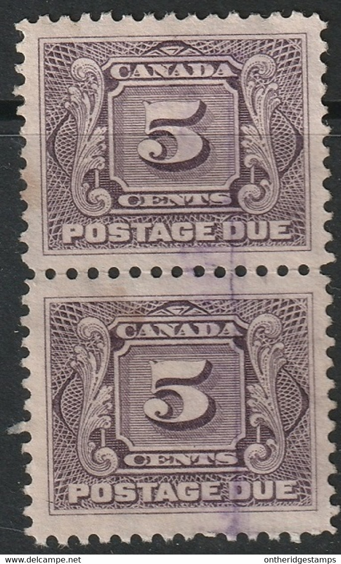 Canada 1906 Sc J4 Mi P4 Yt Taxe 3 Postage Due Pair Used - Port Dû (Taxe)