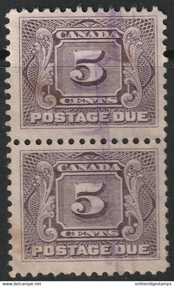 Canada 1906 Sc J4 Mi P4 Yt Taxe 3 Postage Due Pair Used - Portomarken