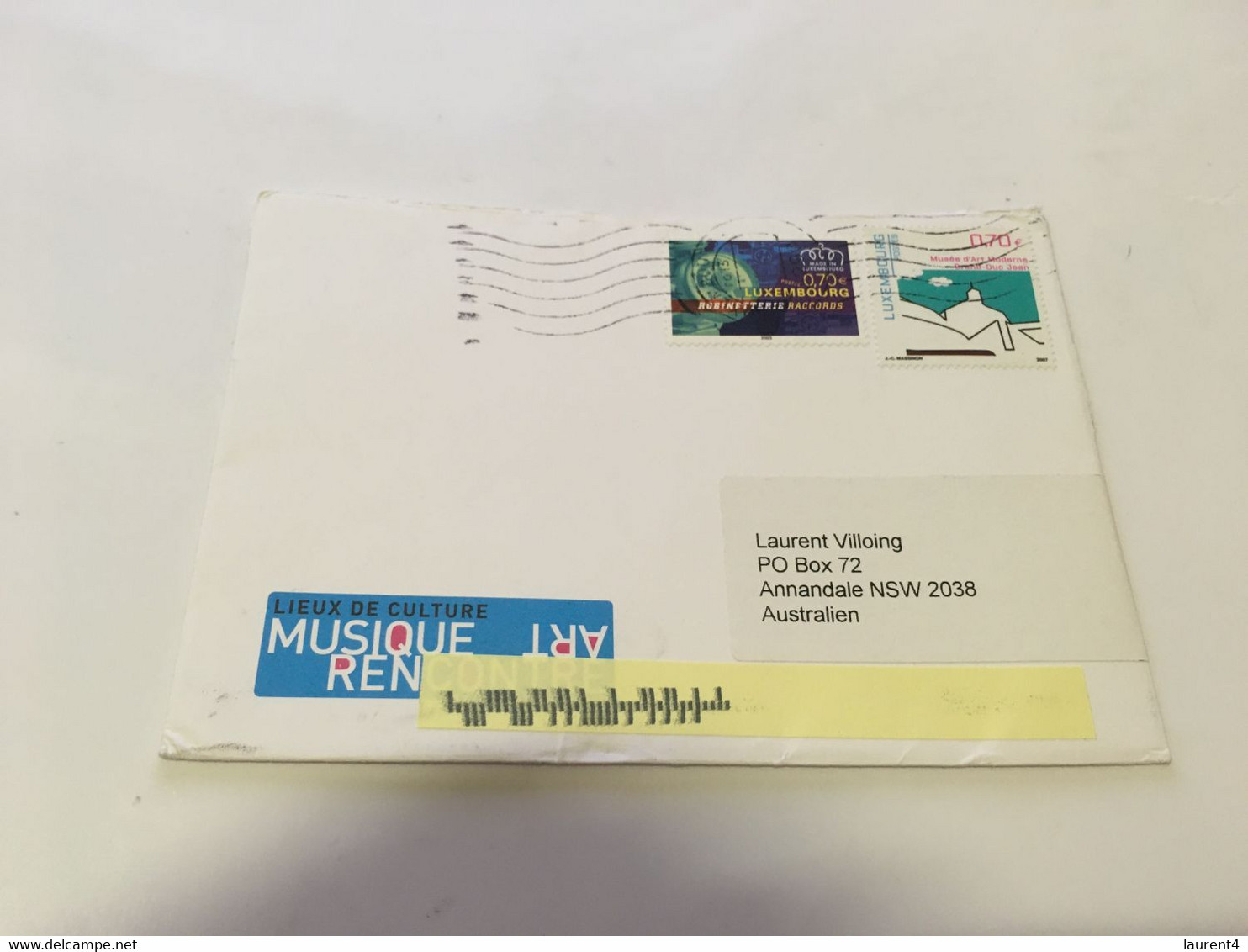 (2 G 39) Luxembourg Posted To Australia (during COVID-19 Crisis) Musique - Storia Postale