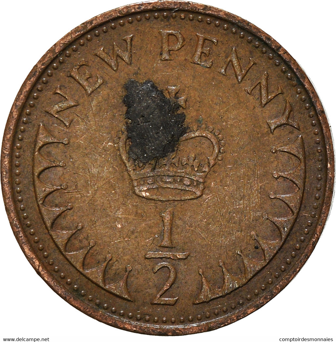 Monnaie, Grande-Bretagne, 1/2 New Penny, 1971 - 1/2 Penny & 1/2 New Penny