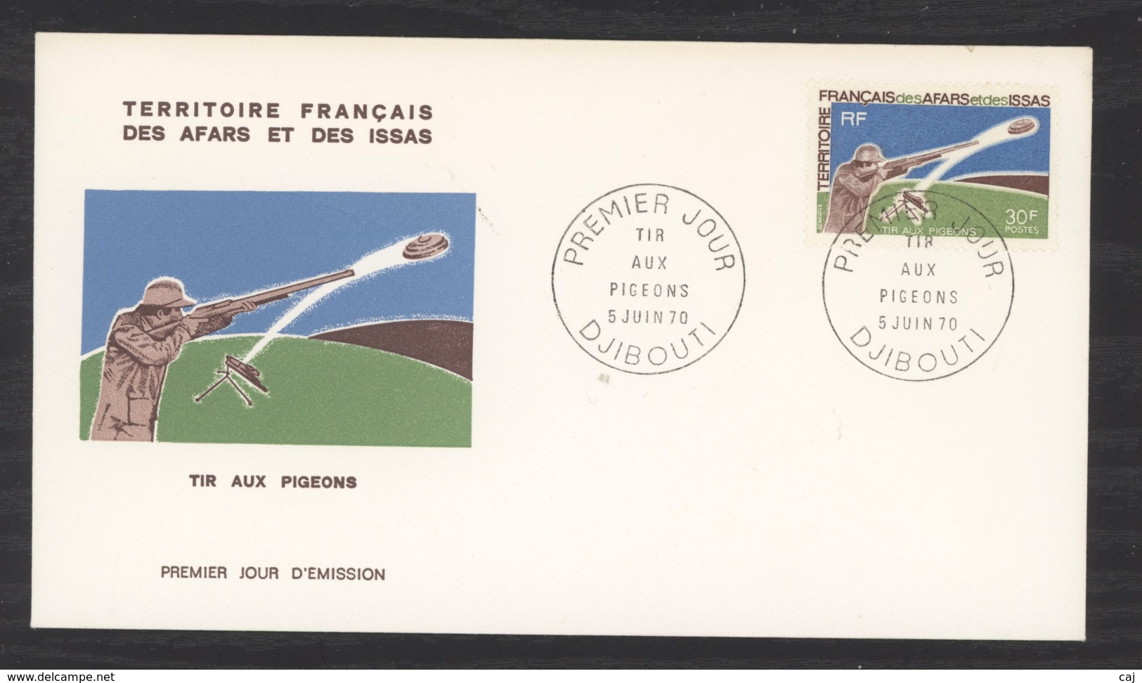 0l  046  -  Afars Et Issas  :  Yv  361  FDC  Tir Au Pigeon - Briefe U. Dokumente