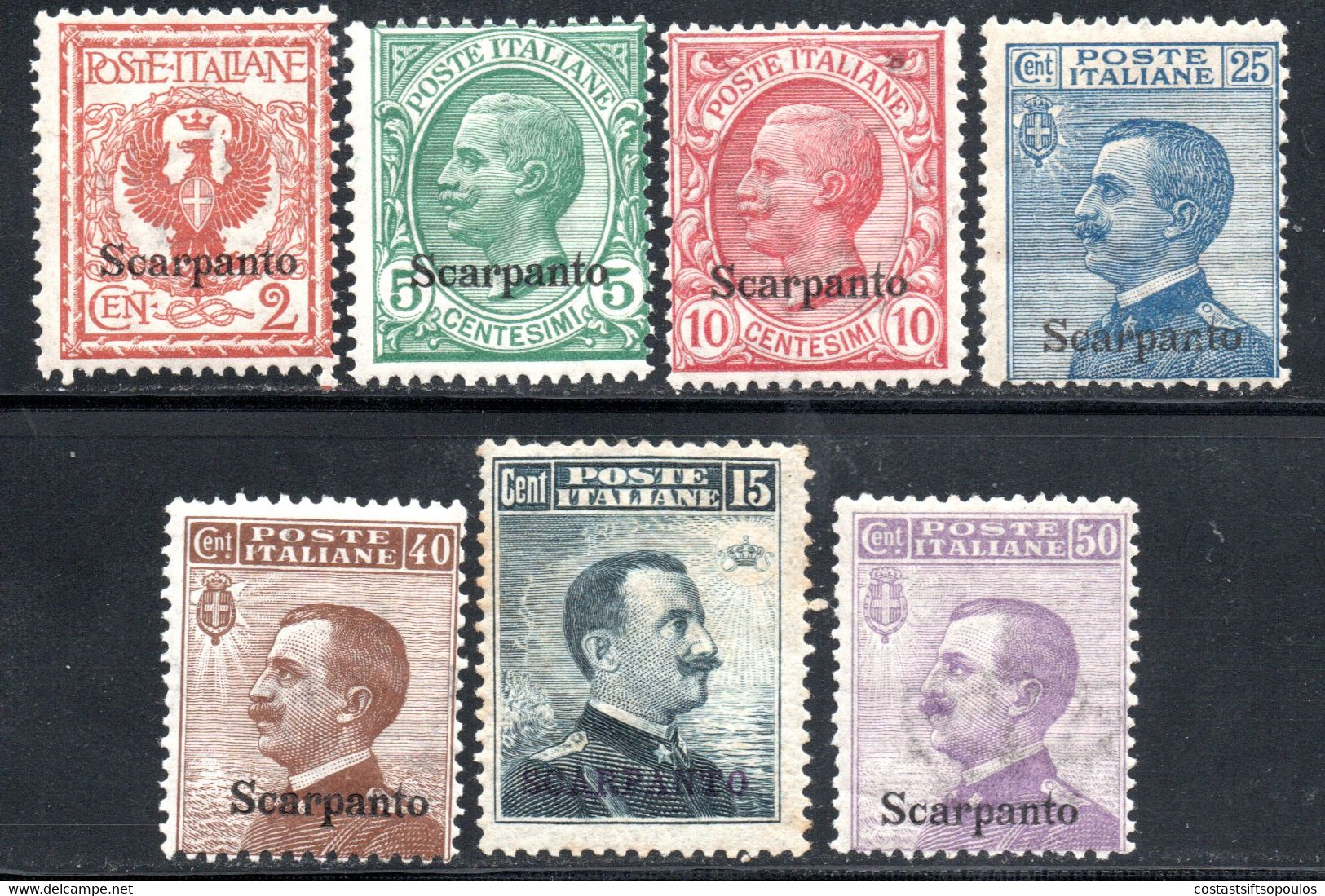 720.GREECE.ITALY,DODECANESE,SCARPANTO,KARPATHOS,1912 #3-9 MLH/MNH(MOSTLY) - Dodécanèse