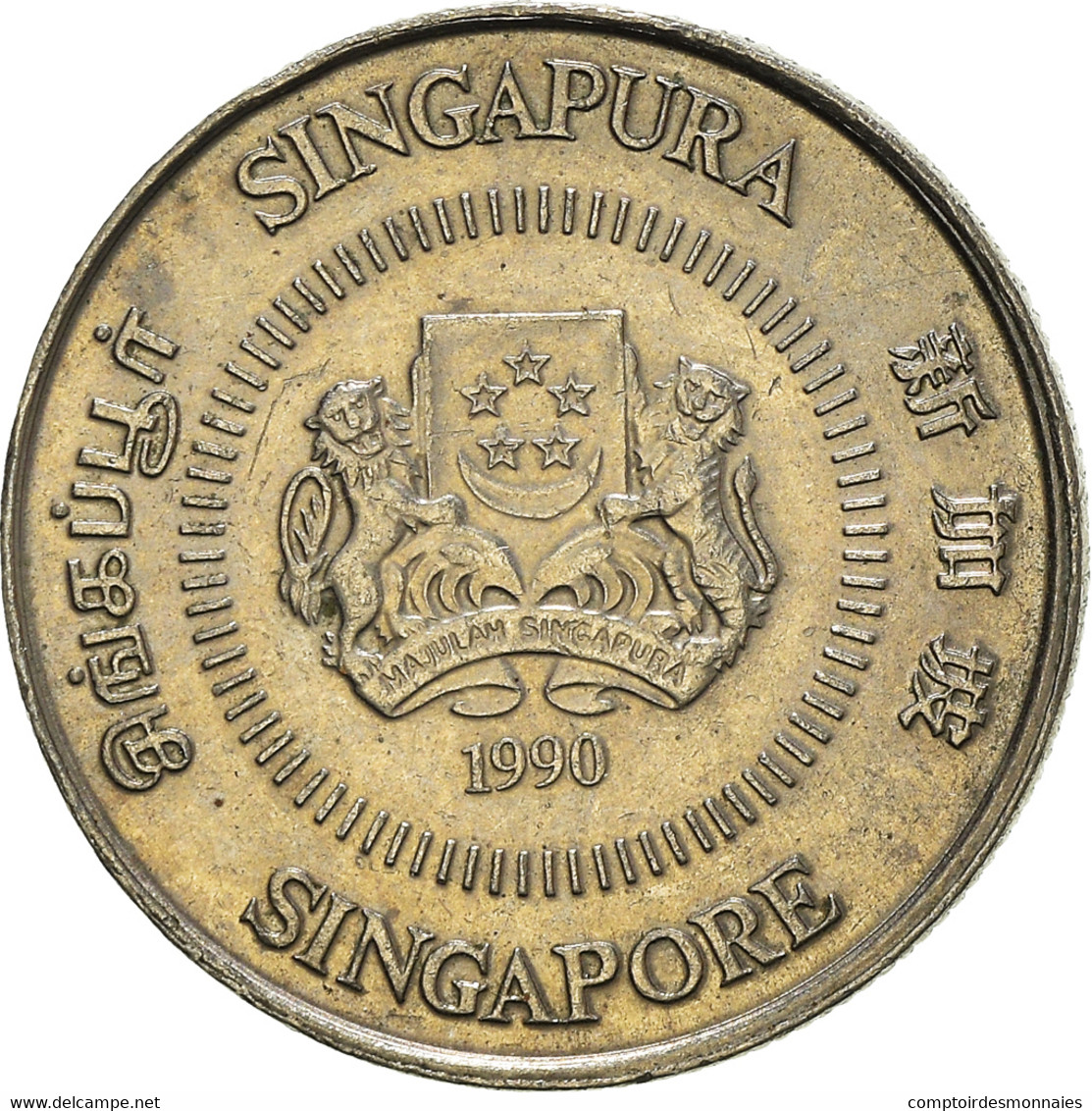 Monnaie, Singapour, 10 Cents, 1990 - Singapour