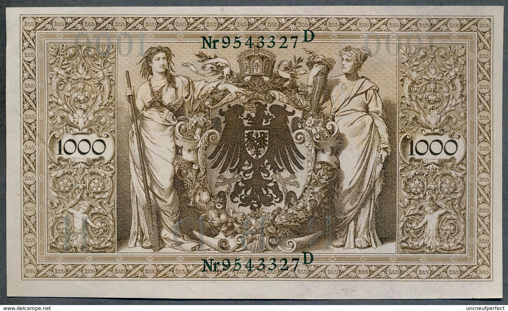 P45b Ro 46b DEU-69b  7 Chifres N°9543437D *** AUNC *** Lettre  H  1000 Mark 1910 - 1000 Mark