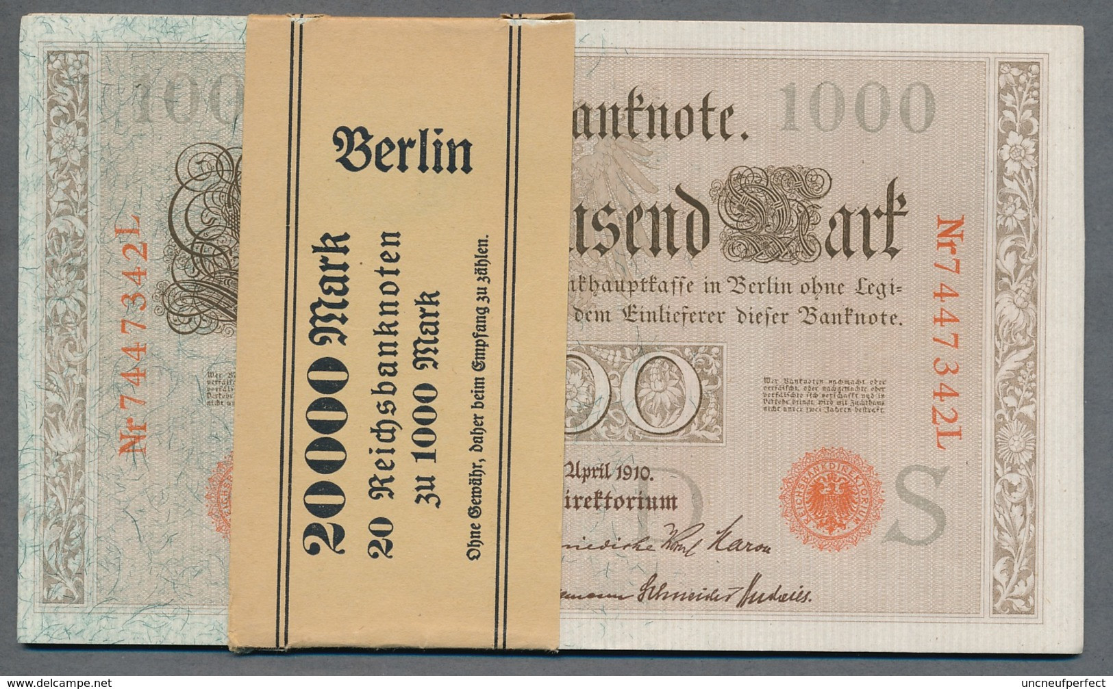 P44b Ro 45c DEU-40c  7 Chifres N°7447343L *** UNC NEUF *** Lettre  S  1000 Mark 1910 - 1000 Mark