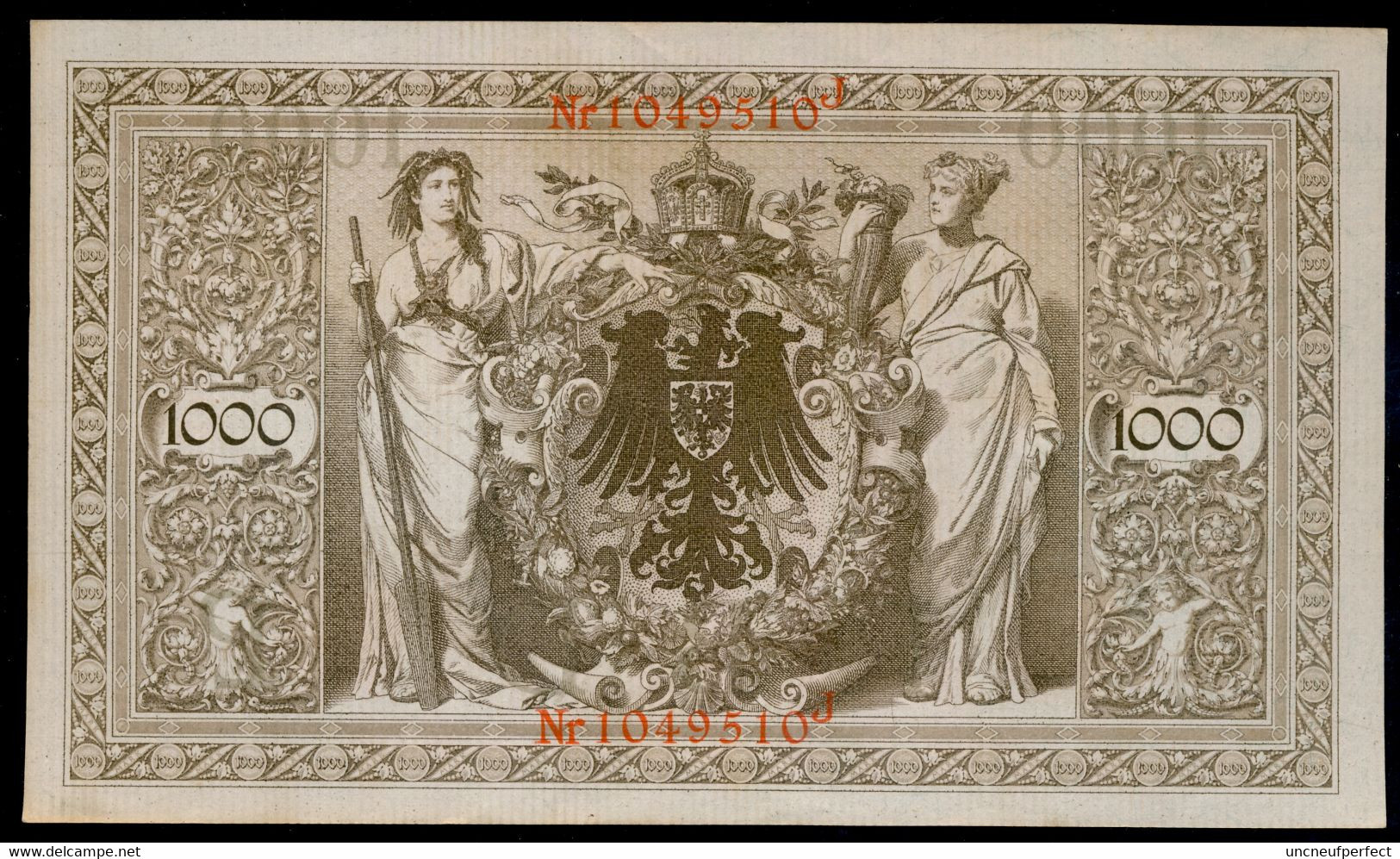 P44b Ro 45c DEU-40c  7 Chifres N°1049510J *** UNC  NEUF *** Lettre  P  1000 Mark 1910 - 1.000 Mark