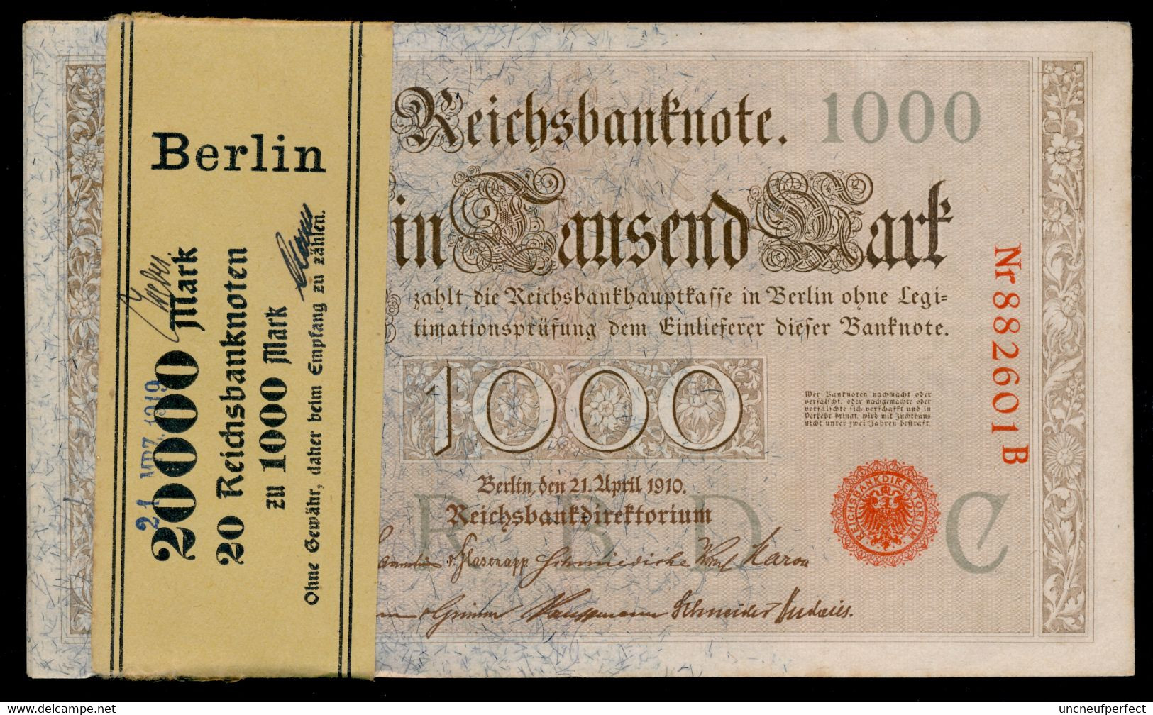 P44a Ro 45a DEU-40a  6 Chifres N°882605 B  *** UNC NEUF ** Lettre C  1000 Mark 1910 - 1000 Mark