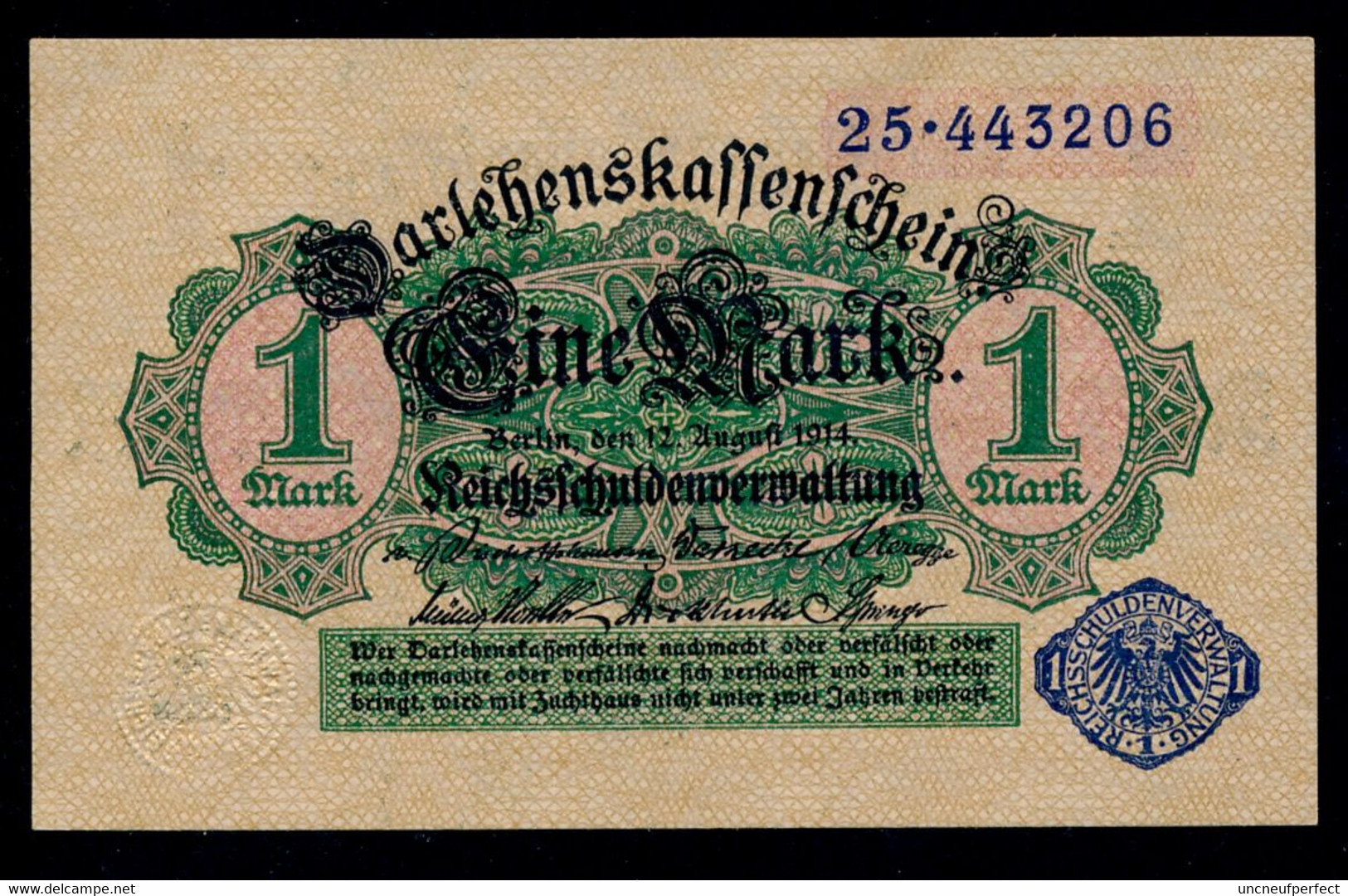 Pick 52 Ro 51d DEU-187 1 Mark 1914 UNC NEUF - Sonstige & Ohne Zuordnung