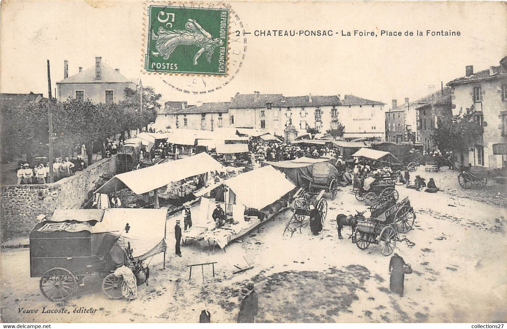87-CHATEAU-PONSAC- LA FOIRE PLACE DE LA FONTAINE - Chateauponsac