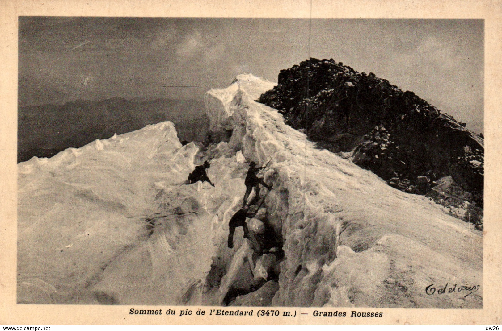 Alpinisme - Escalade Au Sommet Du Pic De L'Etandard (Isère) Grandes Rousses - Cliché Oddoux - Carte Non Circulée - Alpinismo