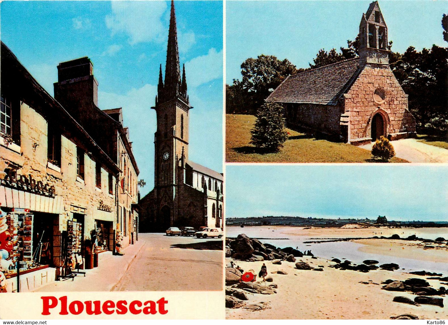 Plouescat * Débit De Tabac Tabacs TABAC Presse , Souvenir 3 Vues Du Village - Plouescat