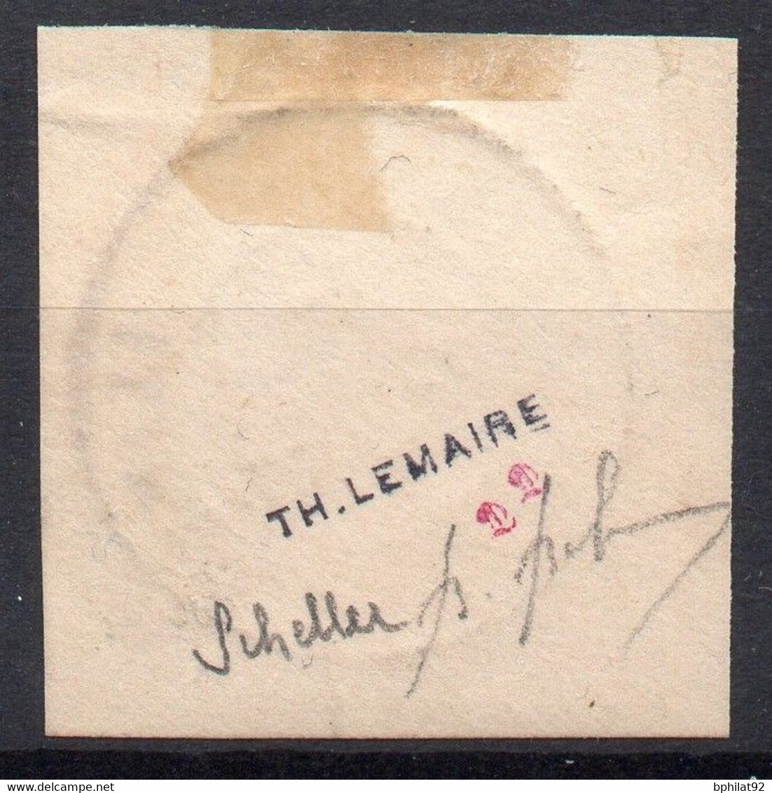 !!! TAHITI, N°4b SURCHARGE OBLIQUE DE BAS EN HAUT OBLITERE SUR FRAGMENT, SIGNATURES MULTIPLES - Gebraucht