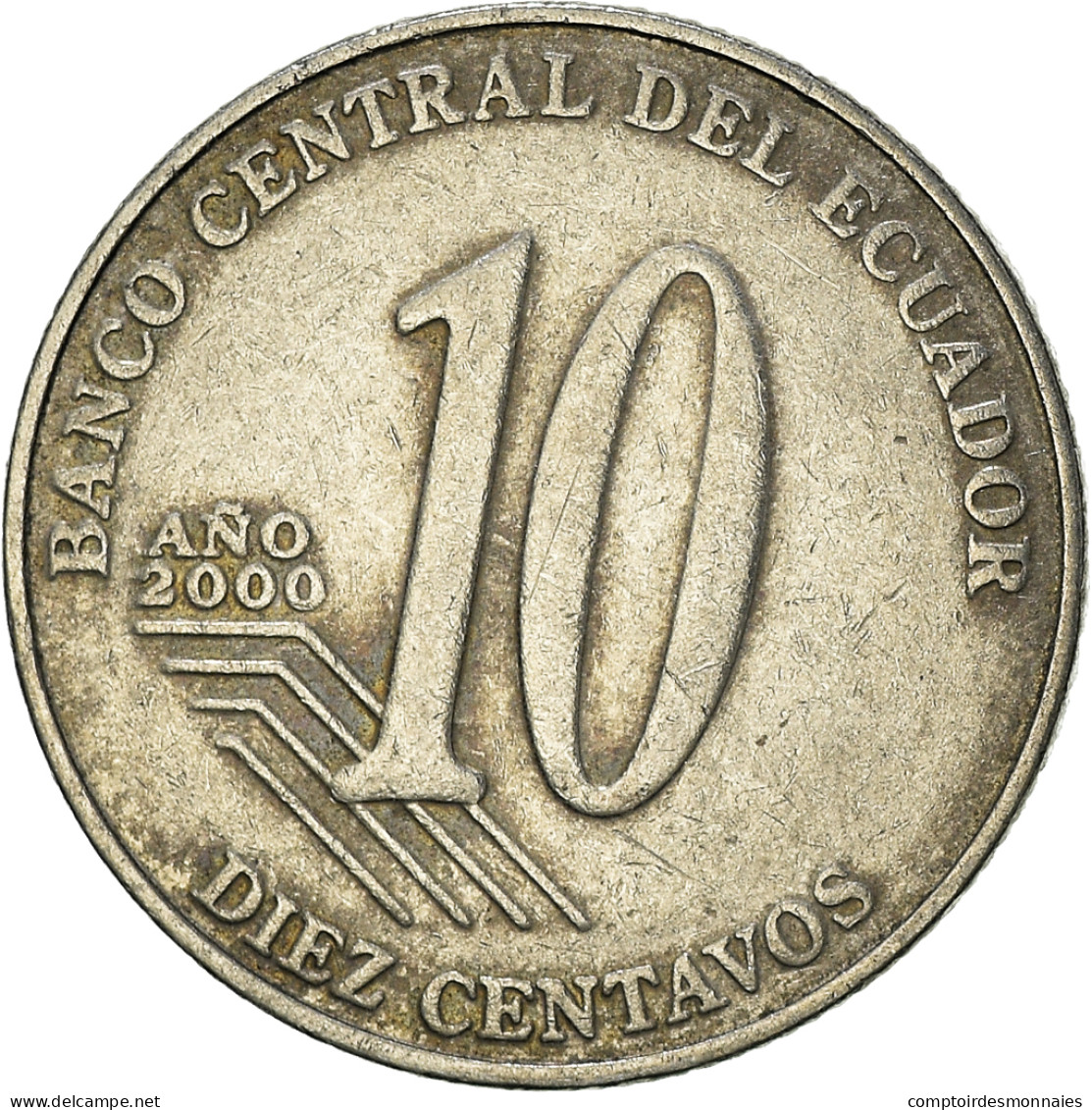 Monnaie, Équateur, 10 Centavos, Diez, 2000 - Ecuador