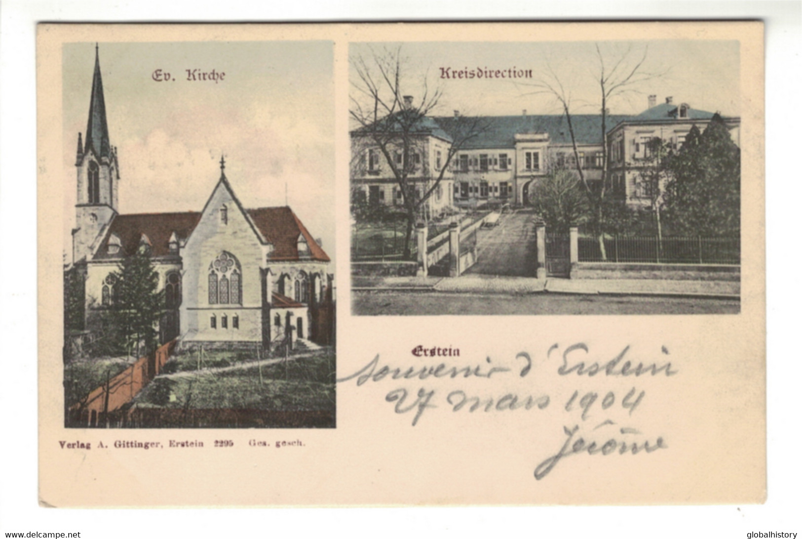 DG2550 - DEP. 67 - ERSTEIN - KREISDIRECTION - EV. KIRCHE 1904 - Sonstige & Ohne Zuordnung