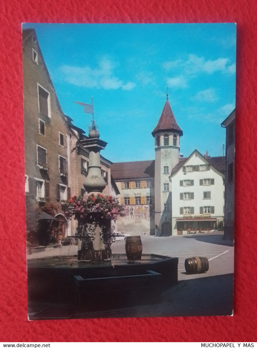 POSTAL POSTKARTE SUISSE SUIZA SWITZERLAND SCHWEIZ MAIENFELD STÄDTLIPLATZ MIT RATHAUS PLAZA SQUARE...TONELES, CARTOLINA.. - Maienfeld