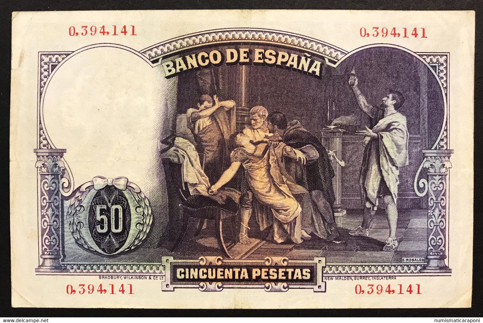 SPAGNA SPAIN Espana 50 Pesetas 1931 Bb+ Taglietti Pick#82 Lotto.3797 - 50 Pesetas