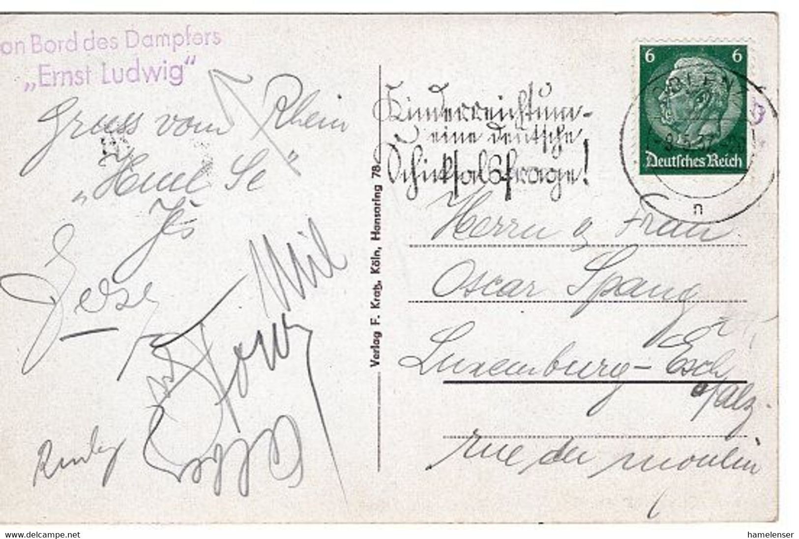 51161 - Deutsches Reich - 1937 - 6Pfg. Hindenburg EF A AnsKte KOBLENZ - KINDERREICHTUM EINE DEUTSCHE SCHICKSALSFRAGE -> - Sonstige & Ohne Zuordnung