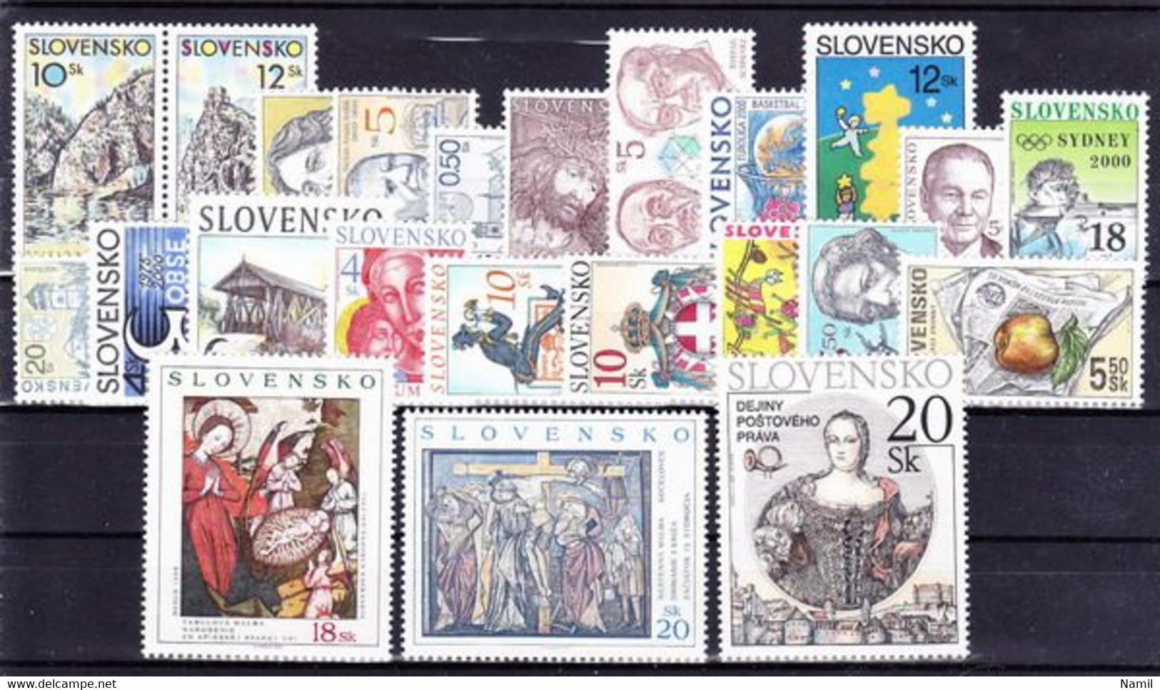 ** Slovaquie 2000 Mi 359-384, (MNH)**, L'année Complete - Full Years