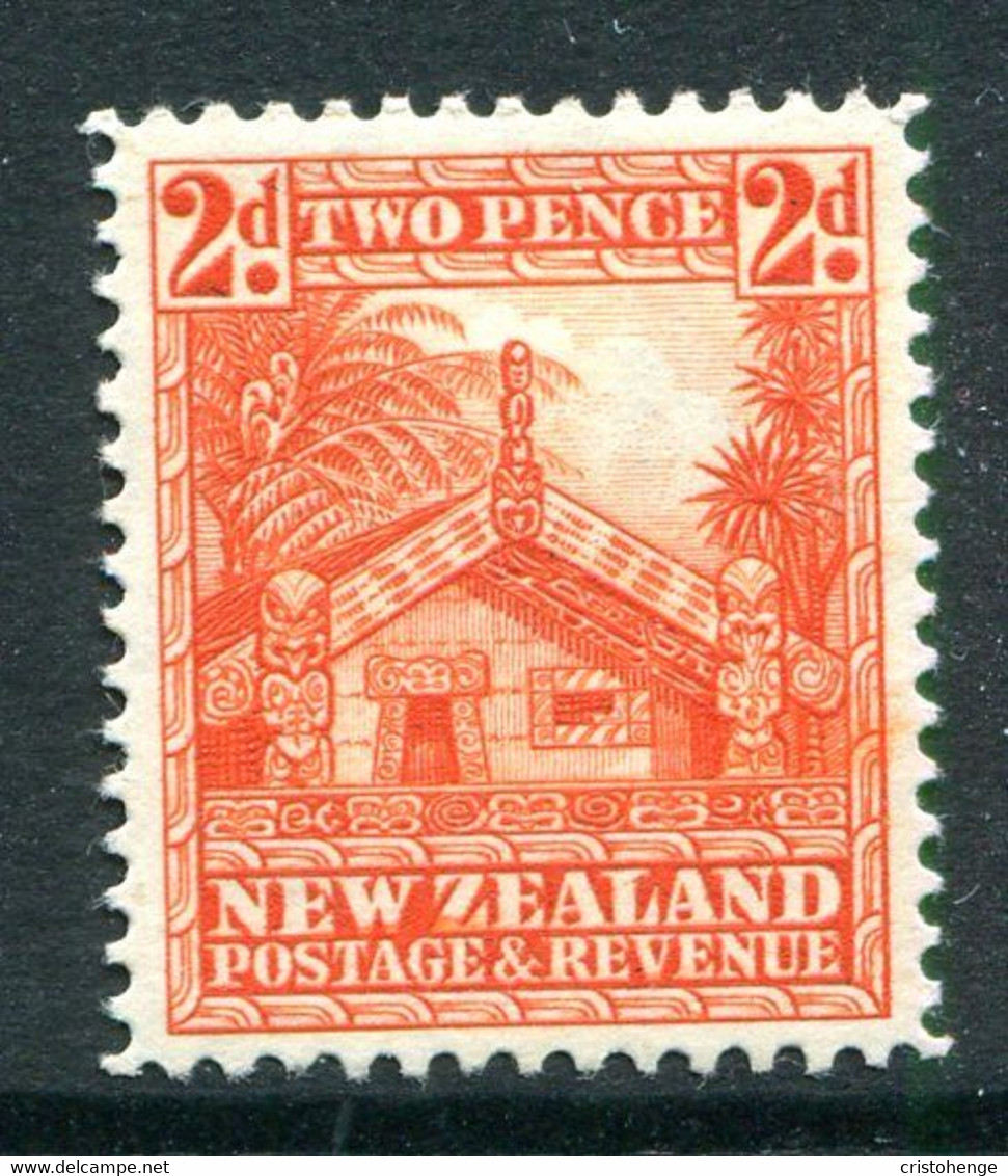 New Zealand 1936-42 Pictorials - Mult. Wmk. - 2d Whare - P.14 X 15 - HM (SG 580d) - Ongebruikt