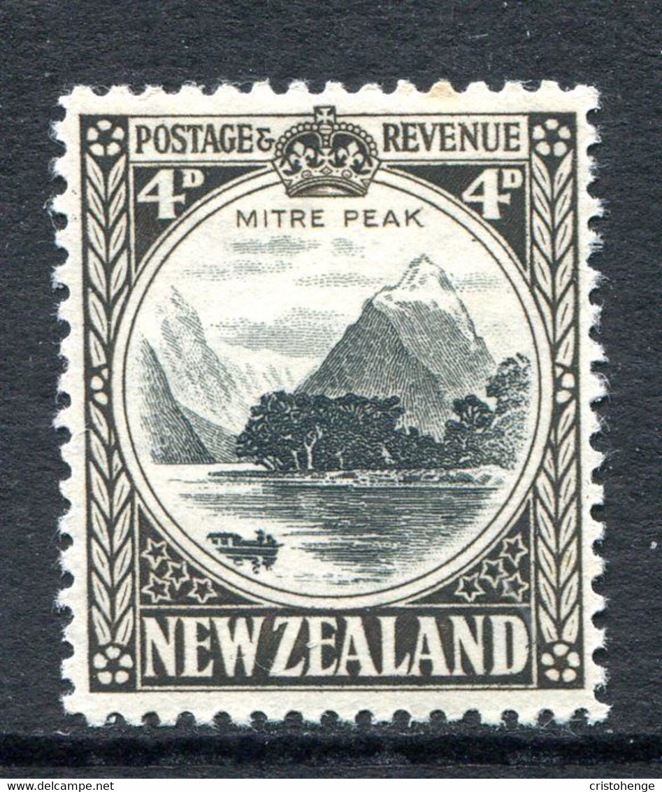New Zealand 1936-42 Pictorials - Mult. Wmk. - 4d Mitre Peak - P.12½ - HM (SG 583b) - Unused Stamps