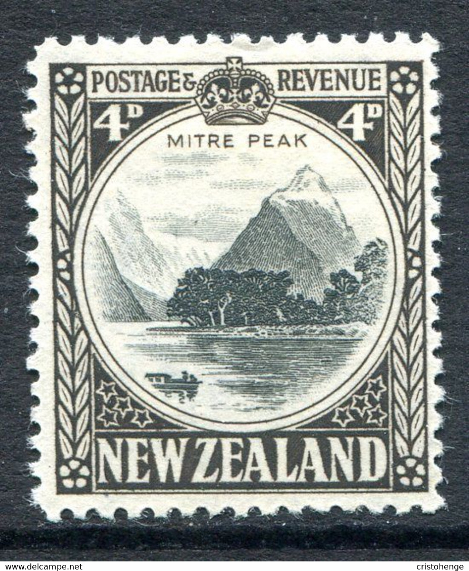 New Zealand 1936-42 Pictorials - Mult. Wmk. - 4d Mitre Peak - P.12½ - HM (SG 583b) - Ungebraucht