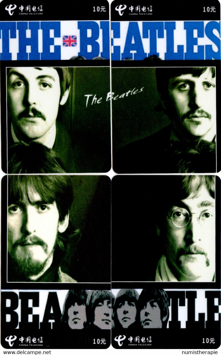 The Beatles : Puzzle X 4 Télécartes Chinoises : Manuf. China Telecom - Musique