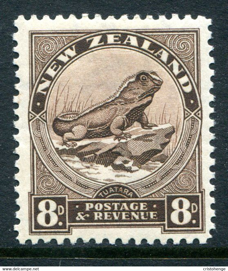 New Zealand 1936-42 Pictorials - Mult. Wmk. - 8d Tuatara - P.12½ - HM (SG 586c) - Unused Stamps