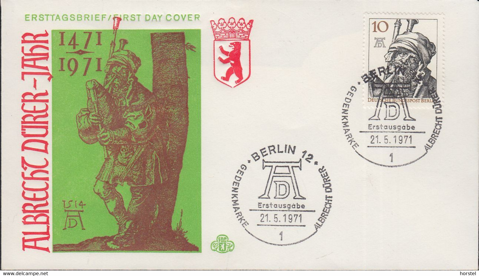 Berlin Mi Nr.390 - FDC  500. Todestag Von Albrecht Dürer 1971 - 1971-1980