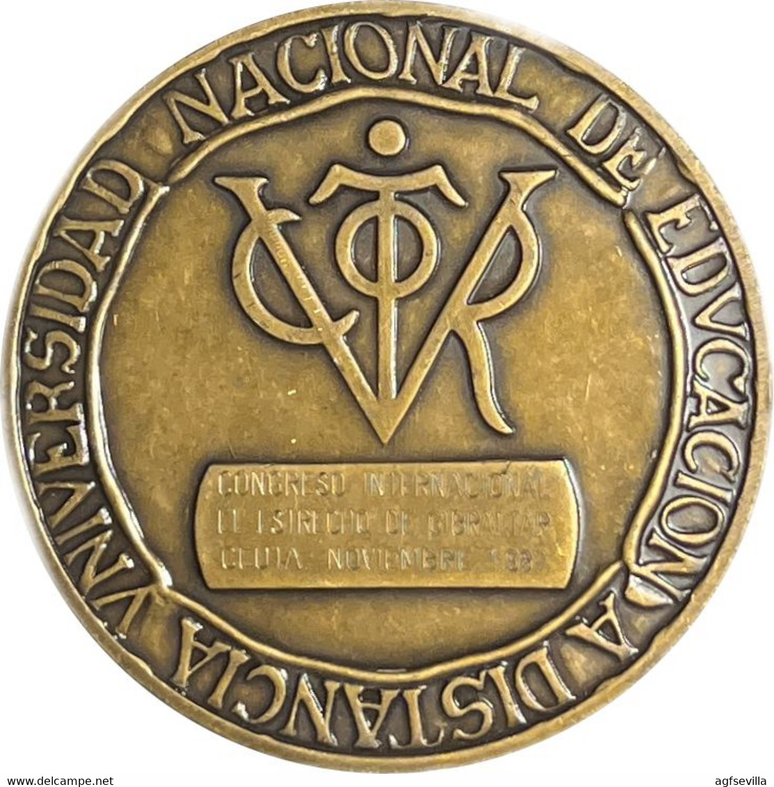ESPAÑA. MEDALLA UNIVERSIDAD NACIONAL DE EDUCACIÓN A DISTANCIA. 1.987. BRONCE. ESPAGNE. SPAIN MEDAL - Professionali/Di Società