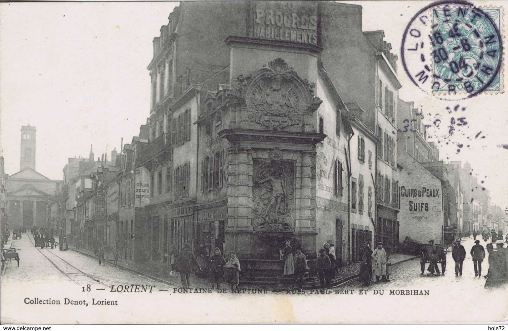 56 - Lorient (Morbihan) - Rue Du Morbihan - Rue Paul Bert Et Fontaine De Neptune - Lorient