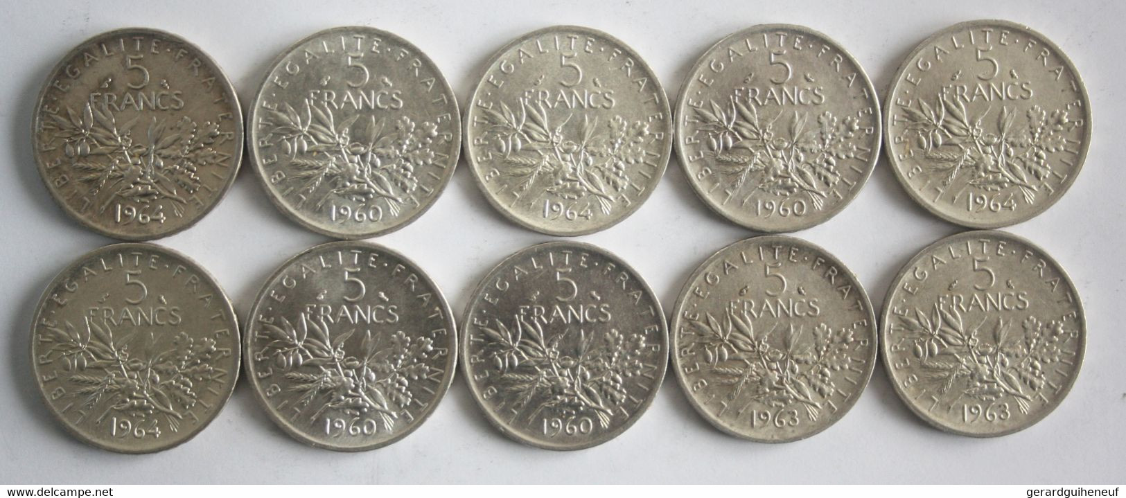 20 Monnaies 2 Francs Et 5 Francs Semeuse ARGENT - Alla Rinfusa - Monete