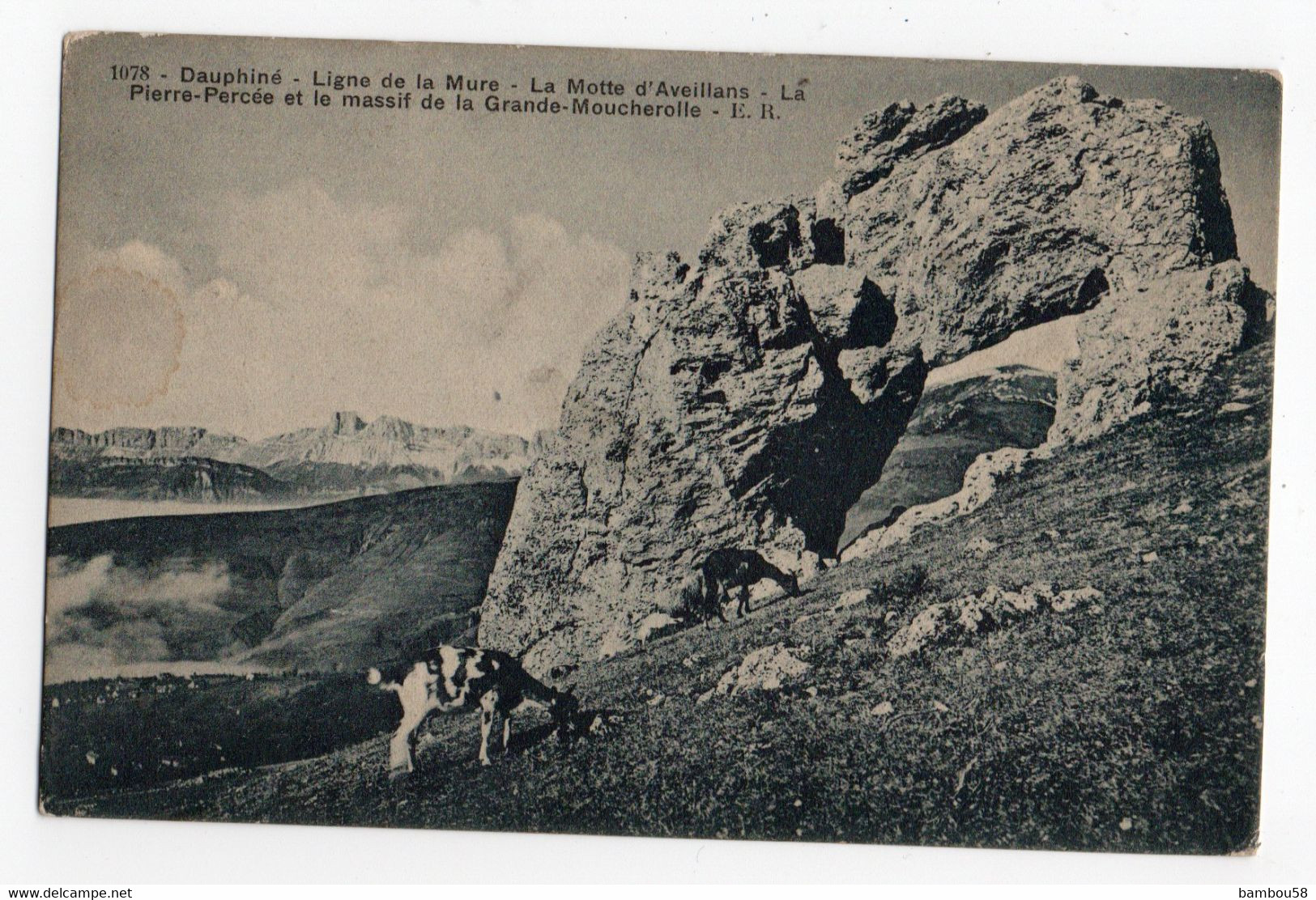 MOTTE D'AVEILLANS * ISERE * LIGNE DE MURE * PIERRE PERCEE * MASSIF GRANDE MOUCHEROLLE * Carte N° 1078 - Motte-d'Aveillans