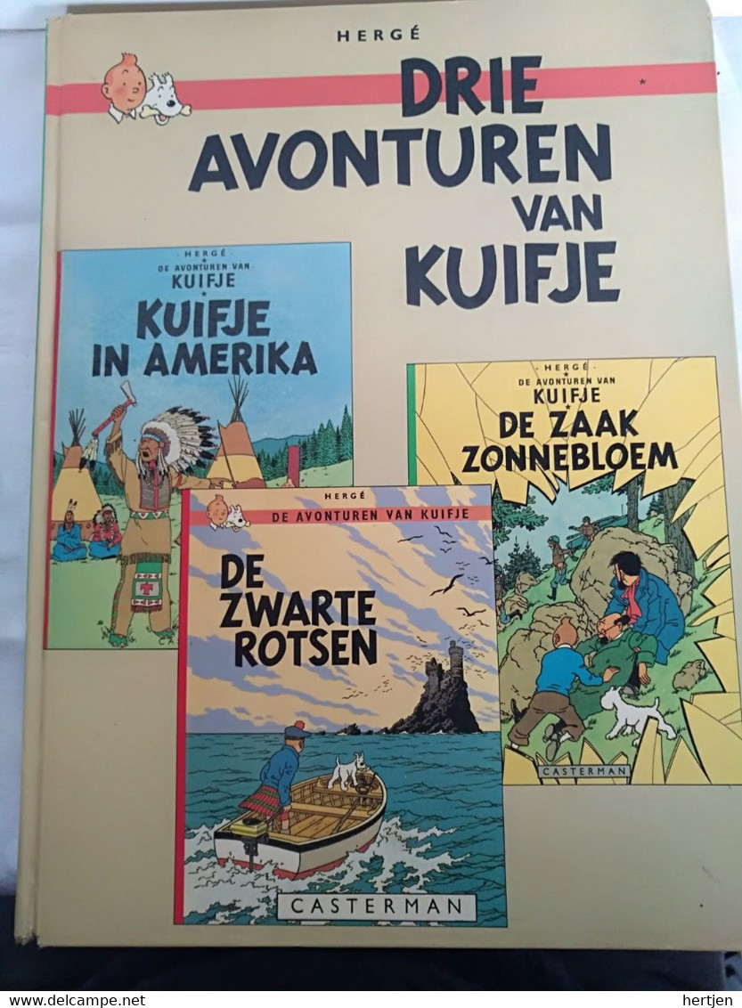 Drie Avonturen Van Kuifje, Kuifje In Amerika,De Zaak Zonnebloem,De Zwarte Rotsen - Hergé, 1982 - Kuifje