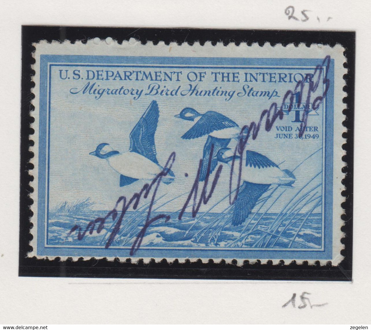 Verenigde Staten Scott Cataloog Duck Stamp RW15 - Duck Stamps