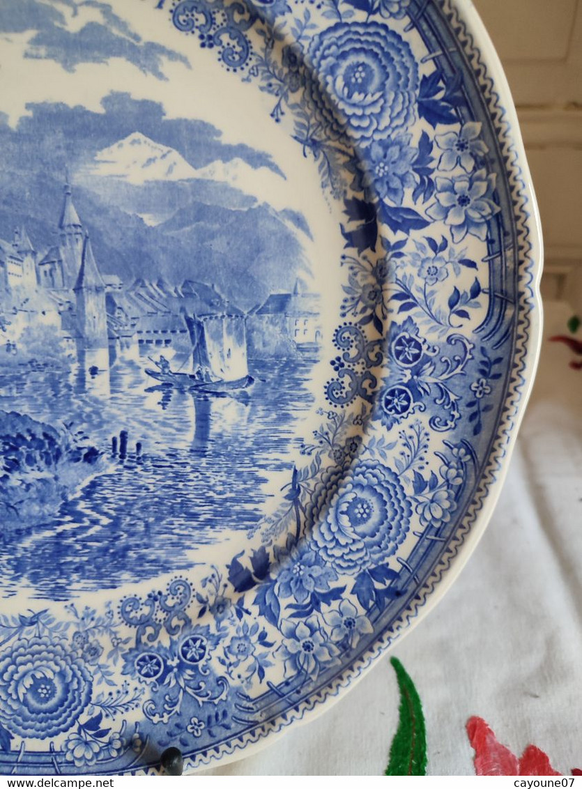 Villeroy & Boch plat de service rond en faïence du  service Burgenland bleu