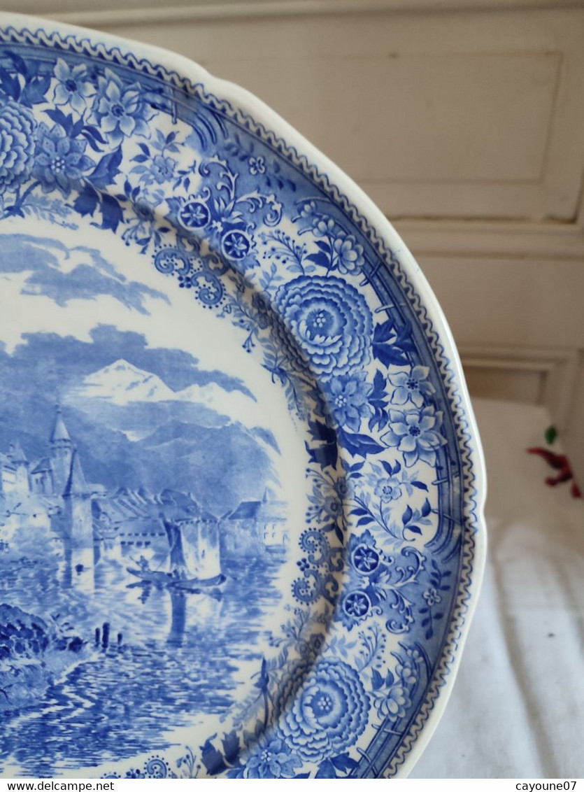 Villeroy & Boch plat de service rond en faïence du  service Burgenland bleu