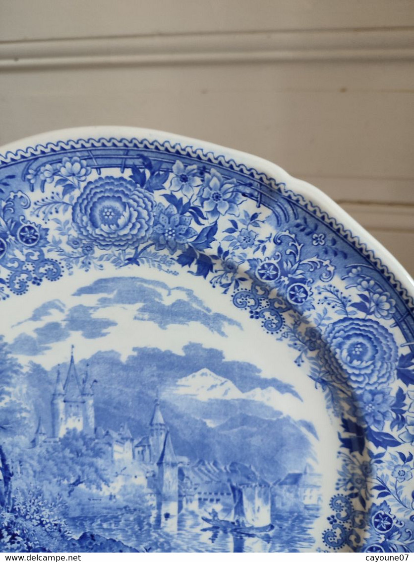 Villeroy & Boch plat de service rond en faïence du  service Burgenland bleu