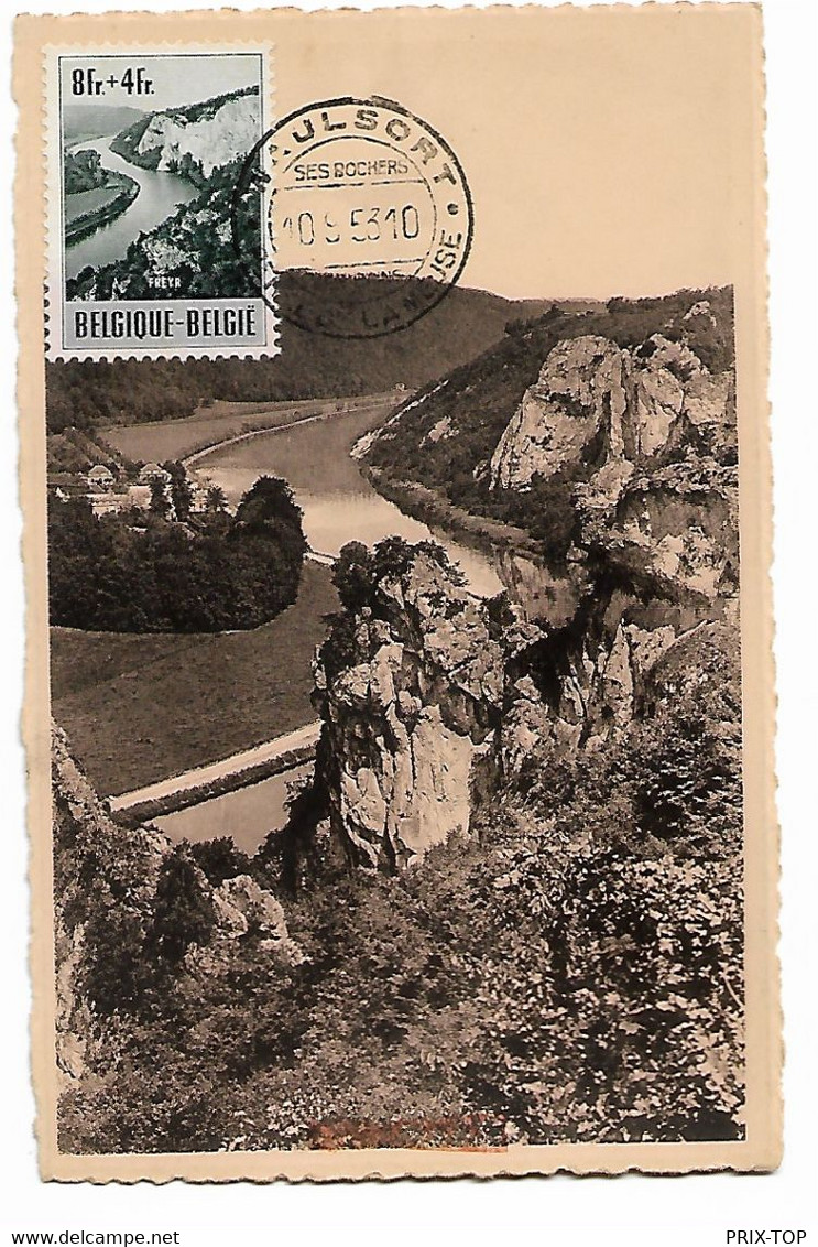 SP457/ TP 923 Freyr S/ Carte Maximum C. Waulsort 10/9/53 " LES ROCHERS DE FREYR - 1951-1960