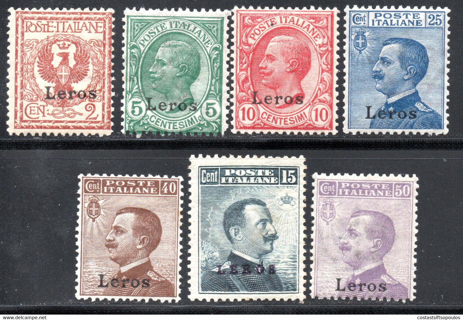 728.GREECE.ITALY,DODECANESE,LEROS,1912 #3-9 MLH/MNH - Imvros