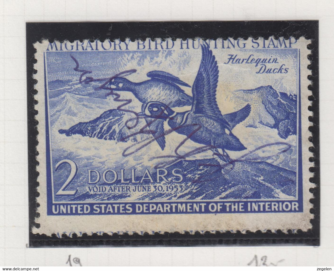 Verenigde Staten Scott Cataloog Duck Stamp RW19 - Duck Stamps