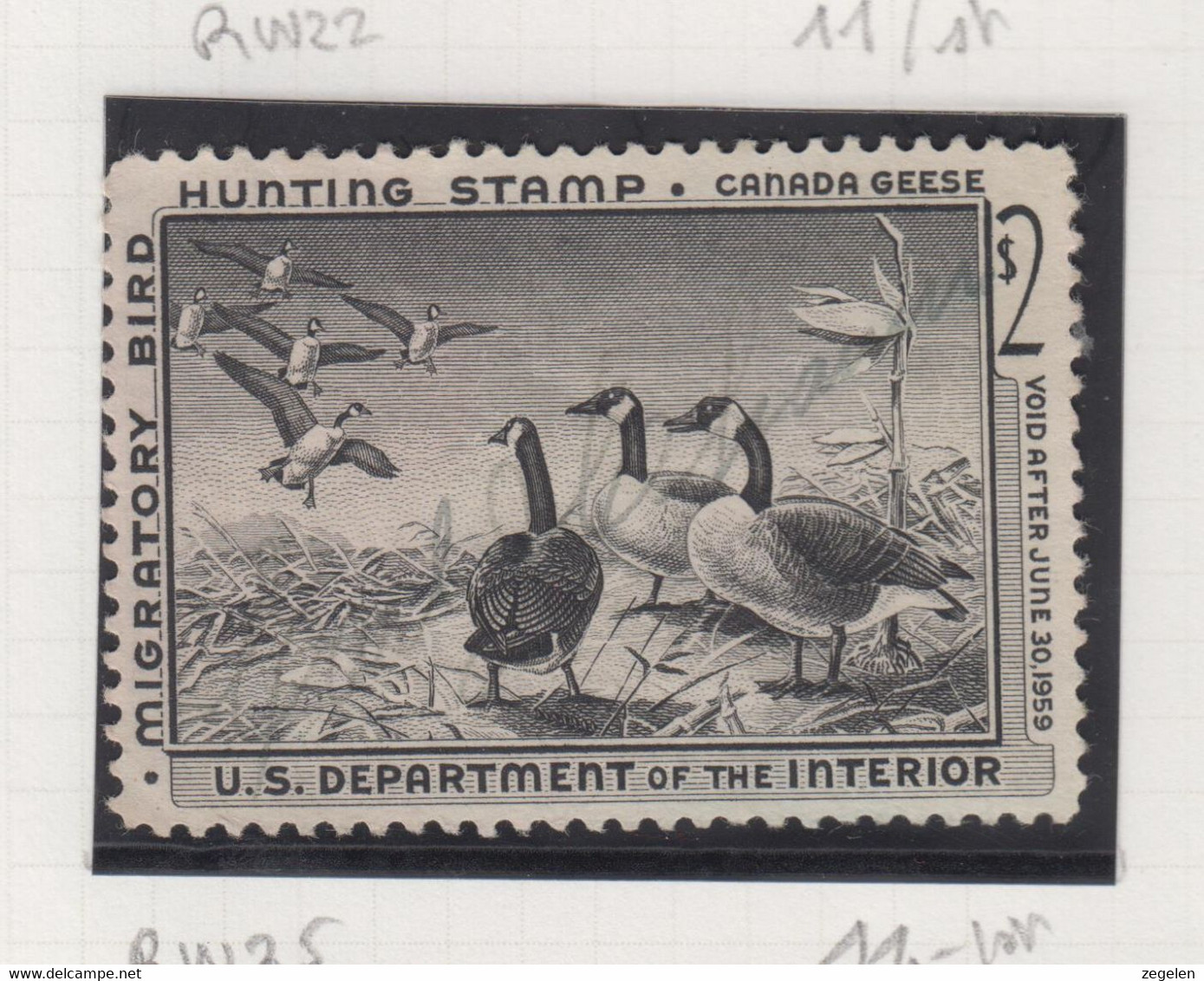Verenigde Staten Scott Cataloog Duck Stamp RW25 - Duck Stamps