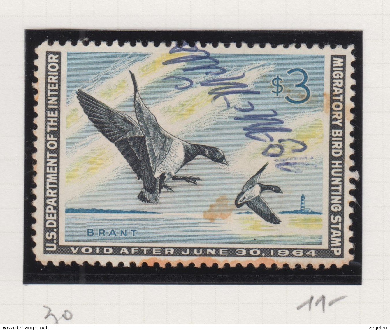 Verenigde Staten Scott Cataloog Duck Stamp RW30 - Duck Stamps
