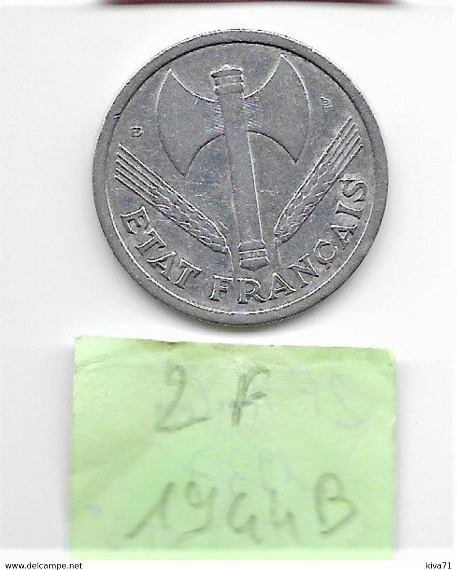 2 Francs   " Etat Français "  1944 B  Alu  TTB SUP - 2 Francs