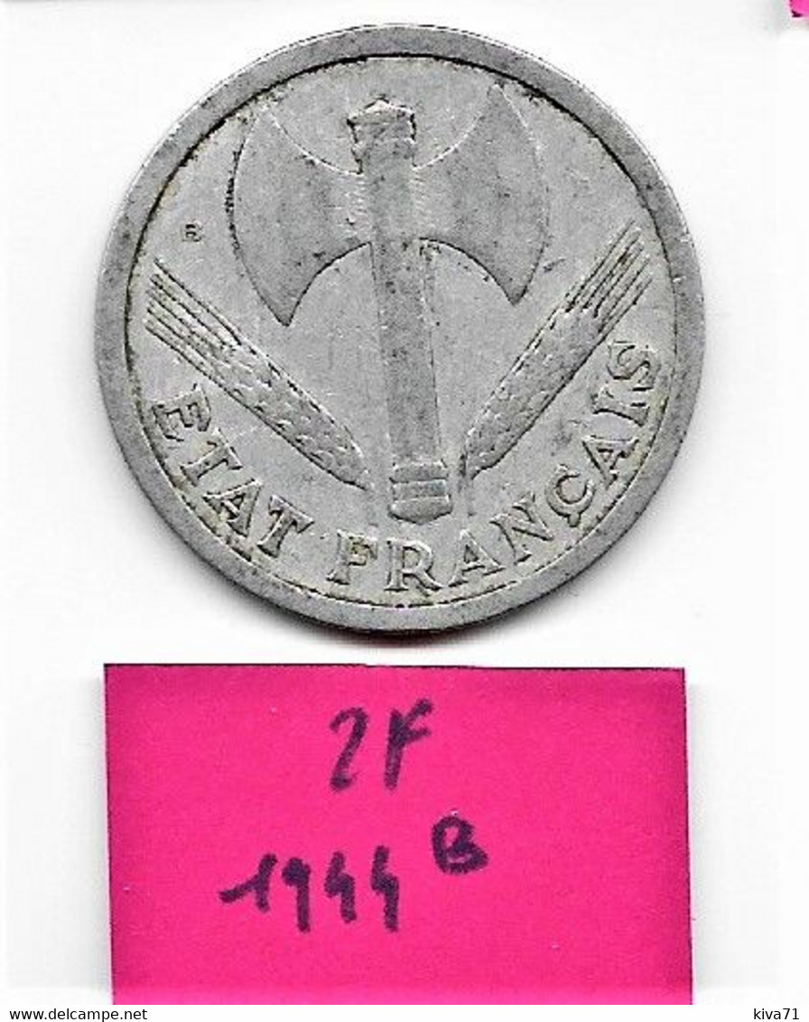 2 Francs   " Etat Français "  1944 B  Alu  TTB - 2 Francs