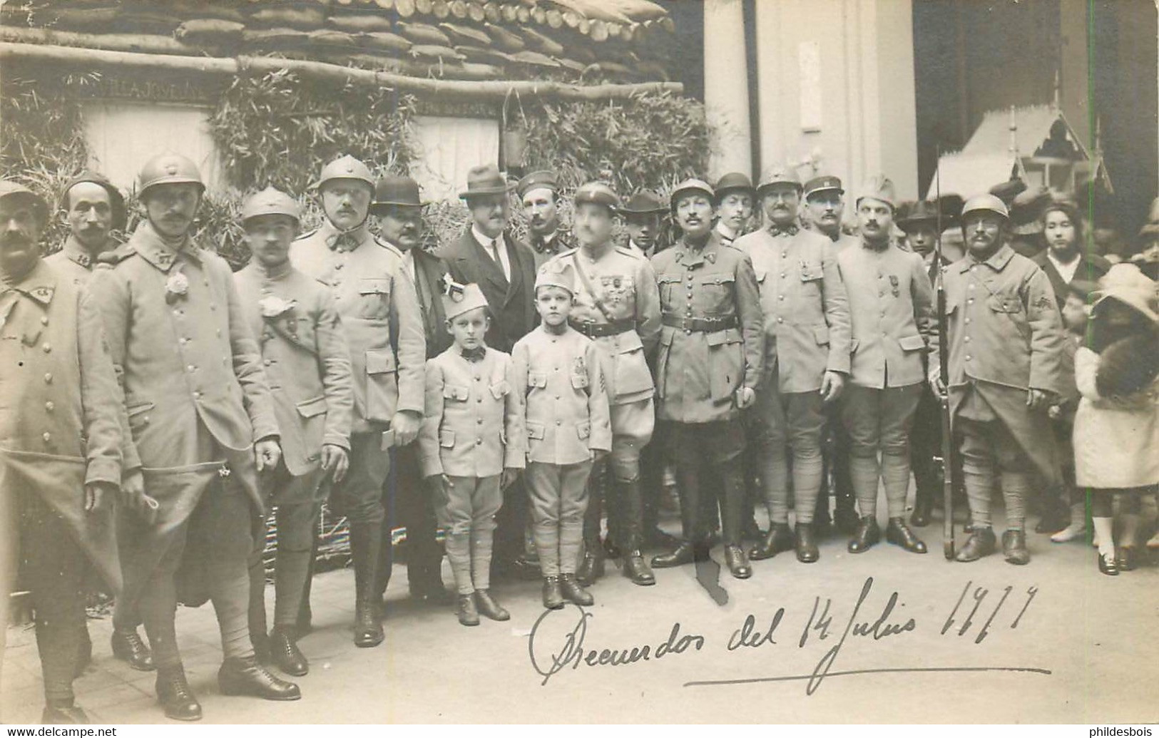 CHILI ( Carte Photo)  MILITAIRES Français  14 Juillet1919 - Chili