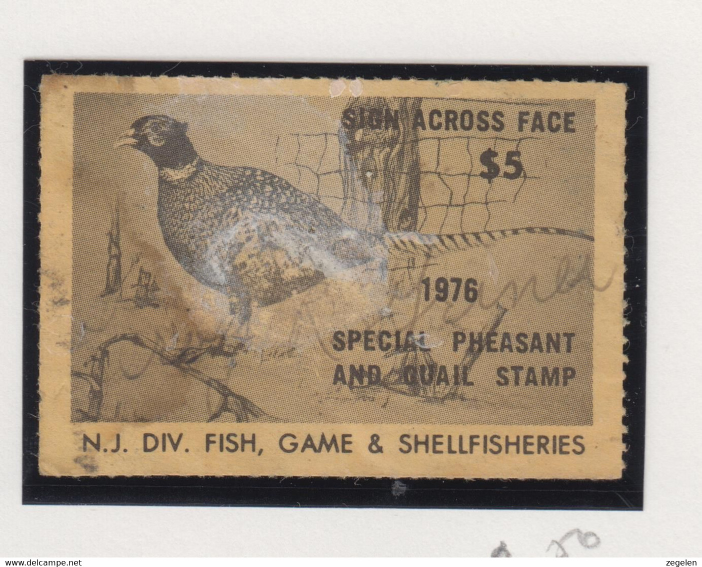 Verenigde Staten Scott Cataloog Duck Stamp Local Hunting Stamps: New Jersey - Duck Stamps