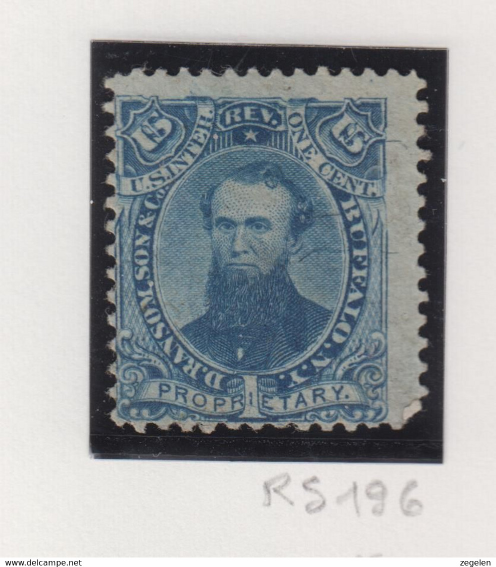 Verenigde Staten Scott Cataloog Private Die Porprietary Stamps RS196 - Revenues