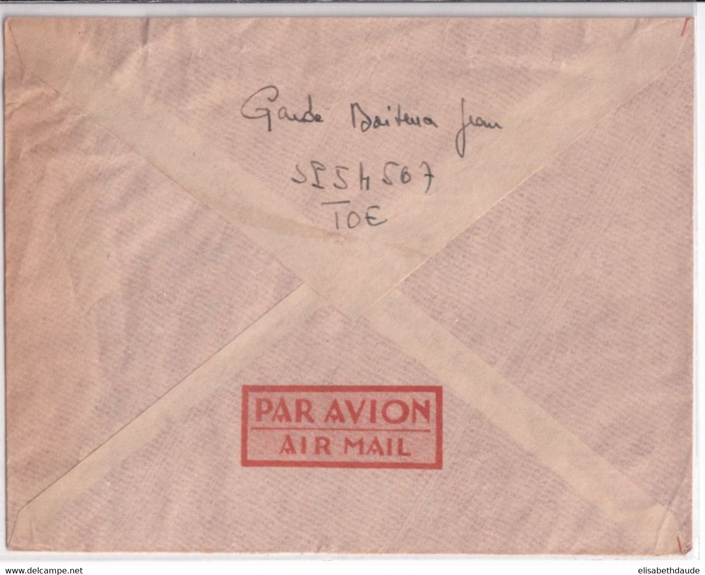 1952 - INDOCHINE - ENVELOPPE FM Par AVION Avec CACHET POSTE AUX ARMEES TOE => SEDAN (ARDENNES) - Guerre D'Indochine / Viêt-Nam