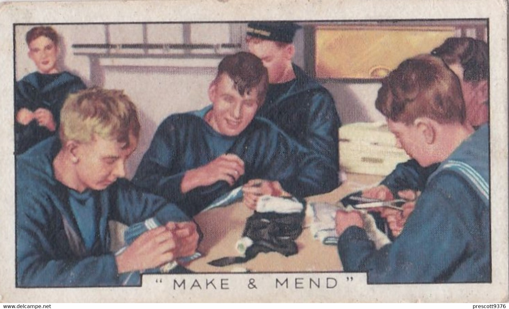 The Navy 1937 - 13 Make & Mend  - Gallaher Cigarette Card - Original - Military - Gallaher